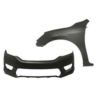 Replacement - 2-Piece (Front Bumper Cover, Front Driver Side Fender) (Standard Line)