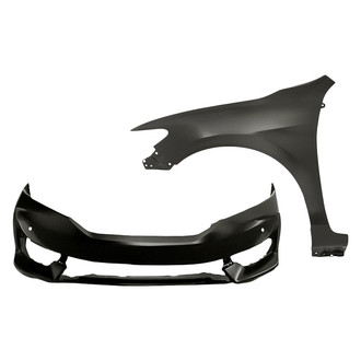 Replacement - 2-Piece (Front Bumper Cover, Front Driver Side Fender) (Standard Line)