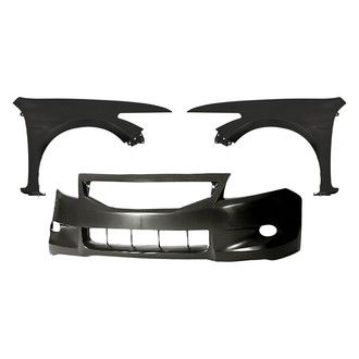 Replacement - 3-Piece (Front Bumper Cover, Front Driver and Passenger Side Fender) (CAPA Certified)