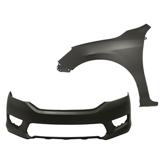 Replacement - 2-Piece (Front Bumper Cover, Front Driver Side Fender) (CAPA Certified)