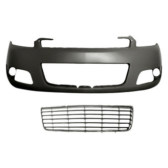 Replacement - 2-Piece (Front Bumper Cover, Front Bumper Grille) (CAPA Certified)