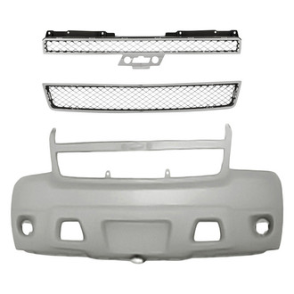 Replacement - 3-Piece (Front Bumper Cover, Upper and Lower Grille) (Standard Line)