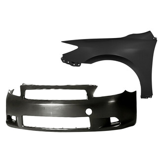 Replacement - 2-Piece (Front Bumper Cover, Front Driver Side Fender) (Standard Line)