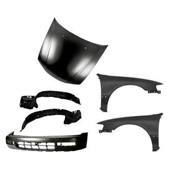 Replacement - 6-Piece (Front Bumper Cover, Front Driver and Passenger Side Fender, Front Driver and Passenger Side Fender Liner, Hood Panel) (Standard Line)