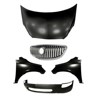 Replacement - 5-Piece (Front Lower Bumper Cover, Front Driver and Passenger Side Fender, Grille, Hood Panel) (Standard Line)