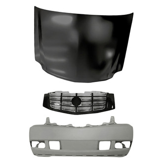 Replacement - 3-Piece (Front Bumper Cover, Grille, Hood Panel) (Standard Line)