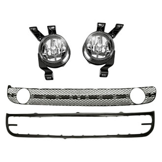 Replacement - 4-Piece (Front Lower Bumper Grille Molding, Driver and Passenger Side Fog Light, Front Lower Center Bumper Grille) (Standard Line)