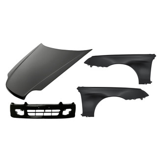Replacement - 4-Piece (Front Bumper Cover, Front Driver and Passenger Side Fender, Hood Panel) (Standard Line)