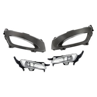 Replacement - 4-Piece (Driver and Passenger Side Fog Light, Front Inner and Outer Fog Light Trim) (Standard Line)