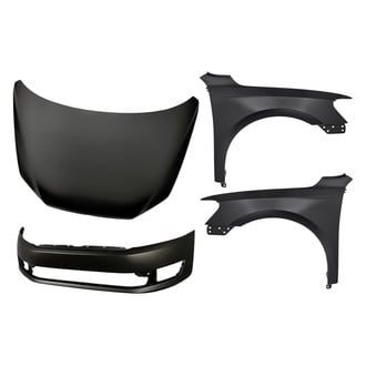 Replacement - 4-Piece (Front Bumper Cover, Front Driver and Passenger Side Fender, Hood Panel) (Standard Line)