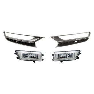 Replacement - 4-Piece (Driver and Passenger Side Fog Light, Front Inner and Outer Fog Light Bezel) (Standard Line)