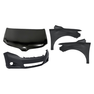 Replacement - 4-Piece (Front Bumper Cover, Front Driver and Passenger Side Fender, Hood Panel) (Standard Line)