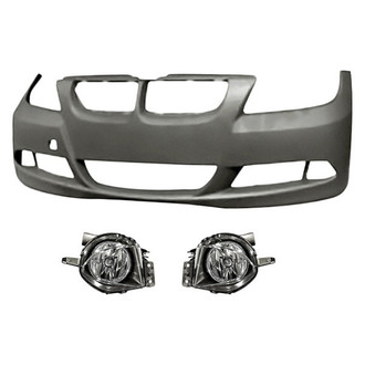 Replacement - 3-Piece (Front Bumper Cover, Driver and Passenger Side Fog Light) (Standard Line)