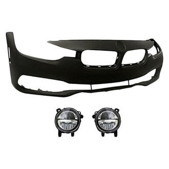 Replacement - 3-Piece (Front Bumper Cover, Driver and Passenger Side Fog Light) (Standard Line)