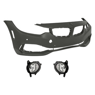 Replacement - 3-Piece (Front Bumper Cover, Driver and Passenger Side Fog Light) (Standard Line)