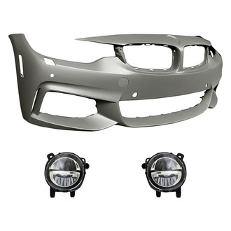 Replacement - 3-Piece (Front Bumper Cover, Driver and Passenger Side Fog Light) (Standard Line)