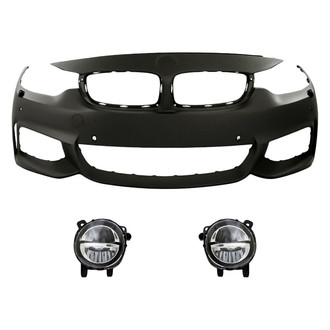 Replacement - 3-Piece (Front Bumper Cover, Driver and Passenger Side Fog Light) (Standard Line)