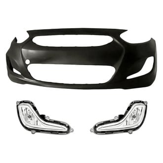 Replacement - 3-Piece (Front Bumper Cover, Driver and Passenger Side Fog Light) (Standard Line)