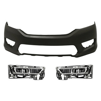 Replacement - 3-Piece (Front Bumper Cover, Driver and Passenger Side Fog Light) (Standard Line)