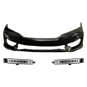 Replacement - 3-Piece (Front Bumper Cover, Driver and Passenger Side Fog Light) (CAPA Certified)