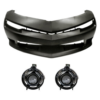 Replacement - 3-Piece (Front Bumper Cover, Driver and Passenger Side Fog Light) (Standard Line)