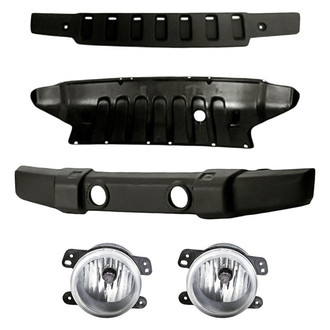 Replacement - 5-Piece (Front Bumper Cover, Front Lower Bumper Valance, Driver and Passenger Side Fog Light, Front Bumper To Body Filler Panel) (Standard Line)