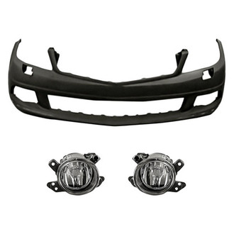 Replacement - 3-Piece (Front Bumper Cover, Driver and Passenger Side Fog Light) (Standard Line)