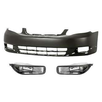 Replacement - 3-Piece (Front Bumper Cover, Driver and Passenger Side Fog Light) (Standard Line)