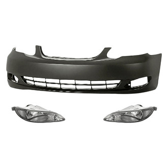 Replacement - 3-Piece (Front Bumper Cover, Driver and Passenger Side Fog Light) (Standard Line)