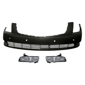 Replacement - 3-Piece (Front Bumper Cover, Driver and Passenger Side Fog Light) (Standard Line)