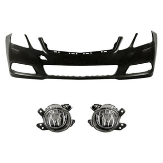 Replacement - 3-Piece (Front Bumper Cover, Driver and Passenger Side Fog Light) (Standard Line)