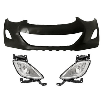 Replacement - 3-Piece (Front Bumper Cover, Driver and Passenger Side Fog Light) (Standard Line)