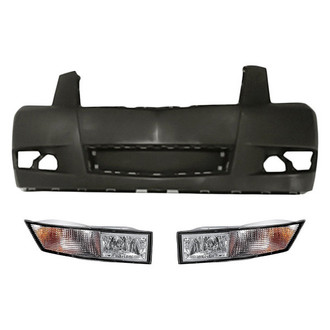 Replacement - 3-Piece (Front Bumper Cover, Driver and Passenger Side Fog Light) (Standard Line)