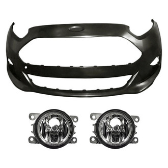Replacement - 3-Piece (Front Bumper Cover, Driver and Passenger Side Fog Light) (Standard Line)