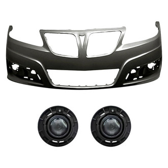 Replacement - 3-Piece (Front Bumper Cover, Driver and Passenger Side Fog Light) (Standard Line)
