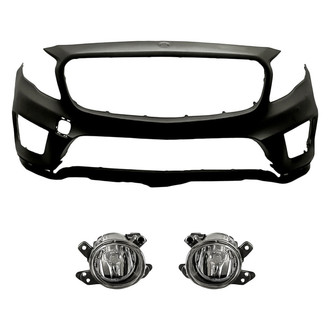 Replacement - 3-Piece (Front Bumper Cover, Driver and Passenger Side Fog Light) (Standard Line)