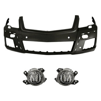 Replacement - 3-Piece (Front Bumper Cover, Driver and Passenger Side Fog Light) (Standard Line)