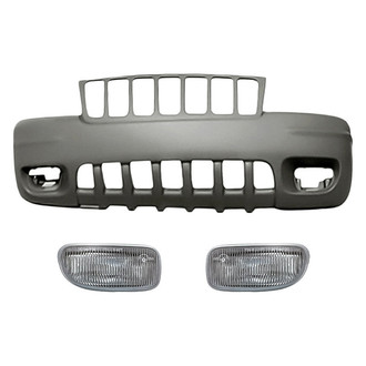 Replacement - 3-Piece (Front Bumper Cover, Driver and Passenger Side Fog Light) (Standard Line)