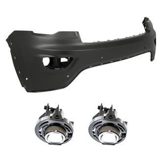 Replacement - 3-Piece (Front Upper Bumper Cover, Driver and Passenger Side Fog Light) (Standard Line)