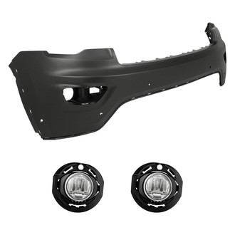 Replacement - 3-Piece (Front Upper Bumper Cover, Driver and Passenger Side Fog Light) (Standard Line)