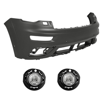 Replacement - 3-Piece (Front Upper Bumper Cover, Driver and Passenger Side Fog Light) (Standard Line)