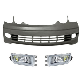 Replacement - 3-Piece (Front Bumper Cover, Driver and Passenger Side Fog Light) (Standard Line)
