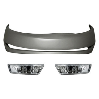 Replacement - 3-Piece (Front Lower Bumper Cover, Driver and Passenger Side Fog Light) (Standard Line)