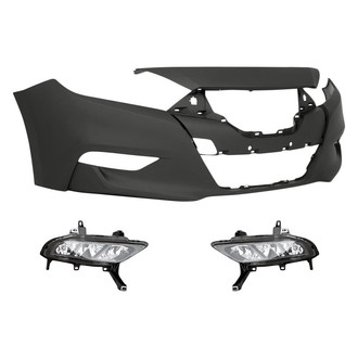 Replacement - 3-Piece (Front Bumper Cover, Driver and Passenger Side Fog Light) (Standard Line)