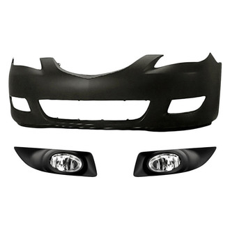 Replacement - 3-Piece (Front Bumper Cover, Driver and Passenger Side Fog Light) (Standard Line)