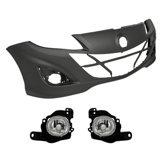 Replacement - 3-Piece (Front Bumper Cover, Driver and Passenger Side Fog Light) (Standard Line)