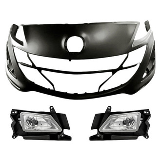 Replacement - 3-Piece (Front Bumper Cover, Driver and Passenger Side Fog Light) (Standard Line)