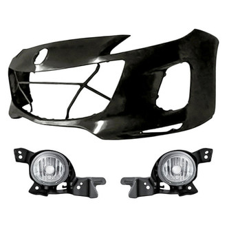 Replacement - 3-Piece (Front Bumper Cover, Driver and Passenger Side Fog Light) (Standard Line)