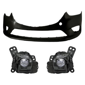 Replacement - 3-Piece (Front Bumper Cover, Driver and Passenger Side Fog Light) (Standard Line)
