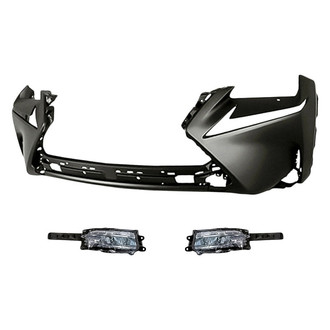 Replacement - 3-Piece (Front Bumper Cover, Driver and Passenger Side Fog Light) (Standard Line)